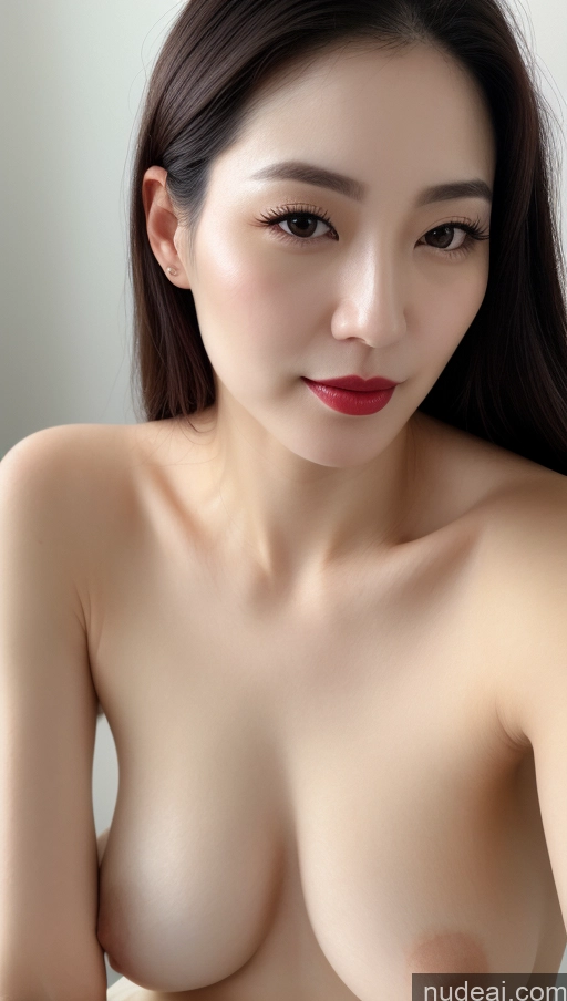 related ai porn images free for Woman One Small Tits Beautiful Lipstick Fairer Skin 30s Black Hair Slicked Korean Close-up View