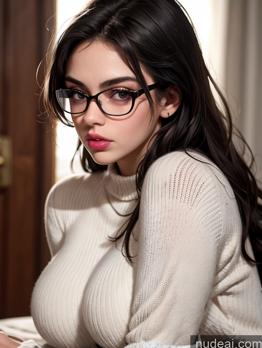 related ai porn images free for Woman Huge Boobs 18 Black Hair Long Hair Close-up View Sweater Pouting Lips Glasses Single Thumbs Up