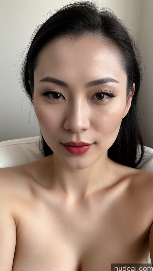 related ai porn images free for Woman One Beautiful Close-up View 30s Detailed Skin Detail (beta) Fairer Skin Black Hair Slicked Chinese Small Tits Lipstick