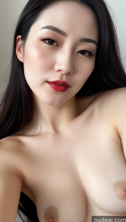 related ai porn images free for Woman One Beautiful Close-up View Fairer Skin Black Hair Slicked Small Tits Lipstick 30s Korean Detailed