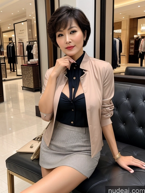 related ai porn images free for Milf Two Perfect Boobs Beautiful Perfect Body Short Hair 70s Chinese Mall Blouse Bra Casual Jacket Professor Secretary Shirt Stylish Suit Cleavage Detailed Sexy Face