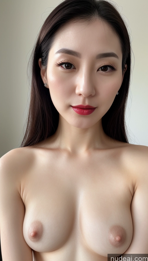 related ai porn images free for Woman One Beautiful Lipstick Fairer Skin 30s Black Hair Slicked Close-up View Korean Small Tits