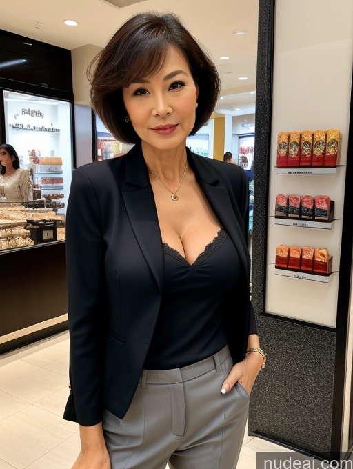 related ai porn images free for Milf Two Perfect Boobs Beautiful Perfect Body Short Hair 70s Chinese Mall Blouse Bra Casual Jacket Professor Secretary Shirt Stylish Suit Cleavage Detailed Sexy Face