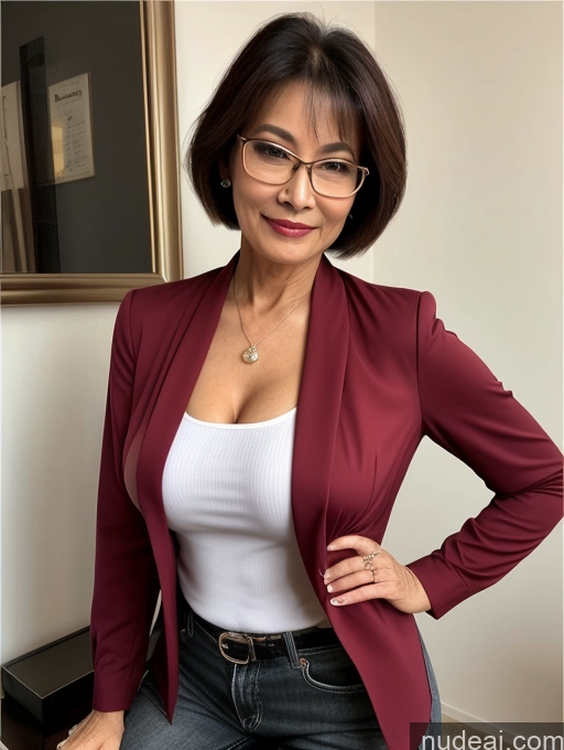 related ai porn images free for Milf Perfect Boobs Beautiful Glasses Perfect Body 60s Seductive Pixie Chinese Party Blouse Casual Jacket Professor Secretary Shirt Stylish Suit Cleavage Detailed Sexy Face