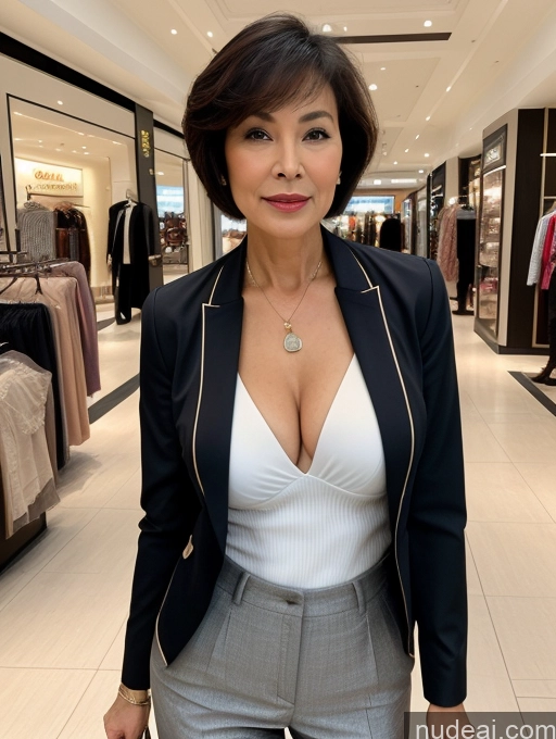 related ai porn images free for Milf Two Perfect Boobs Beautiful Perfect Body Short Hair 70s Chinese Mall Blouse Bra Casual Jacket Professor Secretary Shirt Stylish Suit Cleavage Detailed Sexy Face