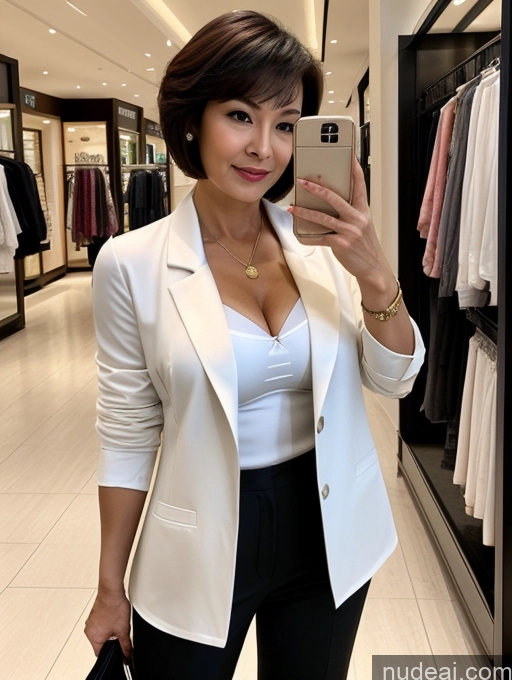 related ai porn images free for Milf Two Perfect Boobs Beautiful Perfect Body Short Hair 70s Chinese Mall Blouse Bra Casual Jacket Professor Secretary Shirt Stylish Suit Cleavage Detailed Sexy Face