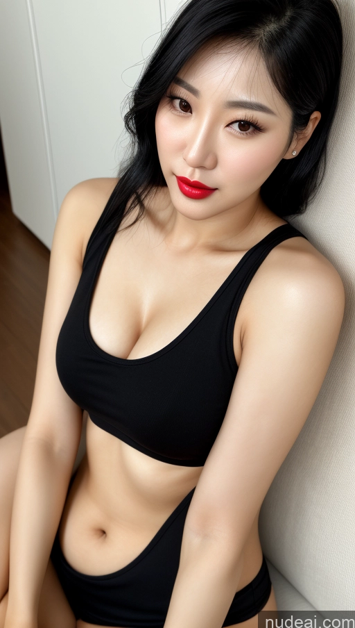 related ai porn images free for Woman One Beautiful Lipstick 30s Black Hair Close-up View Korean Small Tits Slicked Tank Top