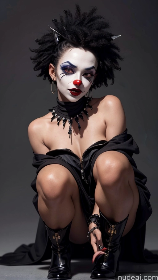 Pubic Hair Tanned Skin Pixie African Close-up View Boots Clown Goth No Panties? CODKier