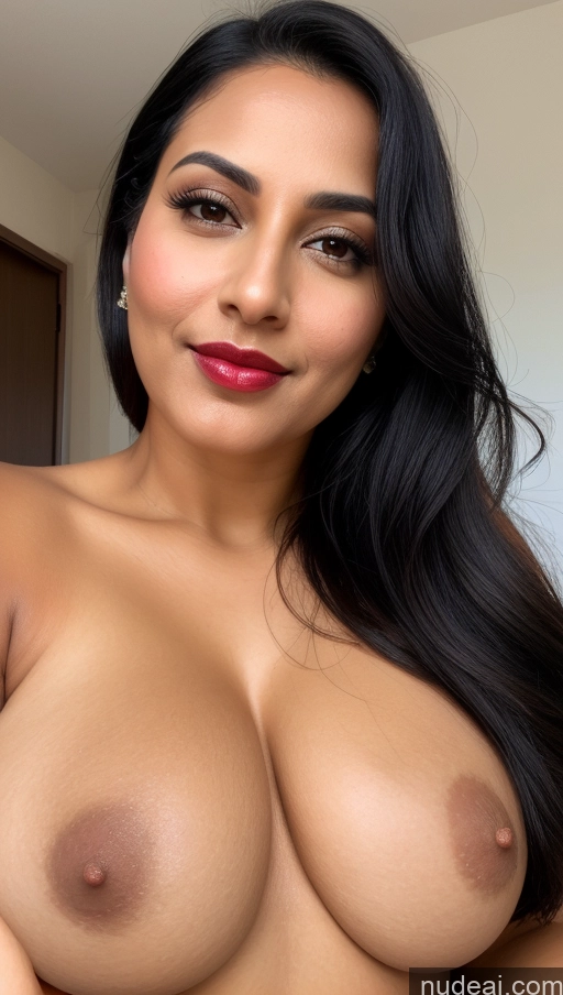 related ai porn images free for Woman One Busty Beautiful Lipstick Black Hair Slicked Indian 30s Close-up View