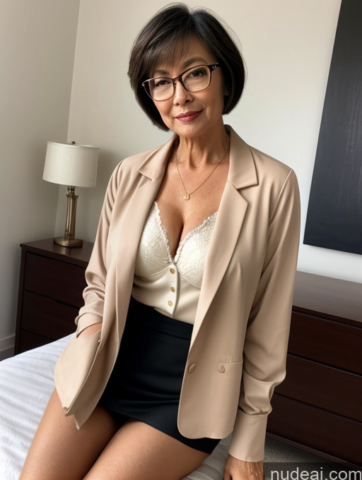 related ai porn images free for Milf Perfect Boobs Beautiful Glasses Perfect Body Short Hair Asian Blouse Bra Casual Jacket Professor Secretary Stylish Suit Cleavage Detailed Sexy Face 60s Bedroom Dark Lighting