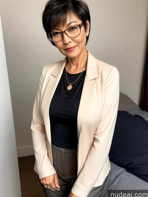 related ai porn images free for Milf Perfect Boobs Beautiful Glasses Perfect Body Short Hair Asian Blouse Bra Casual Jacket Professor Secretary Stylish Suit Cleavage Detailed Sexy Face 60s Bedroom Dark Lighting