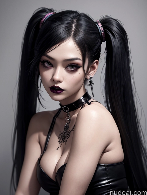 related ai porn images free for Woman Asian Goth Choker High Heels Pigtails