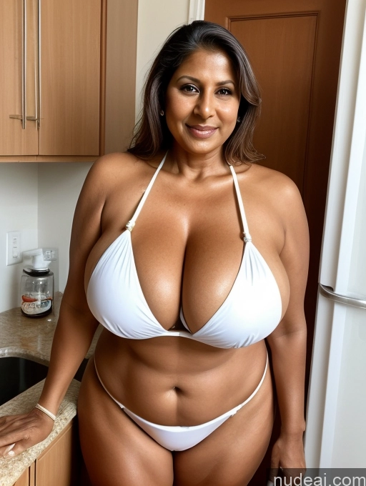 related ai porn images free for Milf One Busty Huge Boobs Thick Tanned Skin 60s Indian Front View Maid Microkini Thong