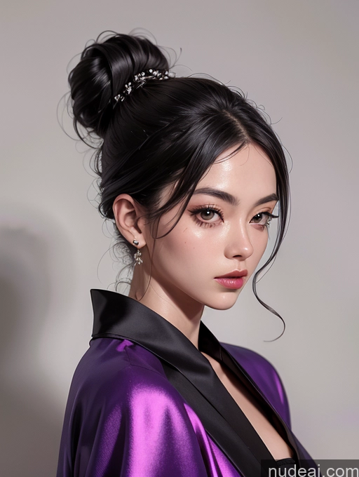 related ai porn images free for Woman Black Hair Hair Bun Asian Satin