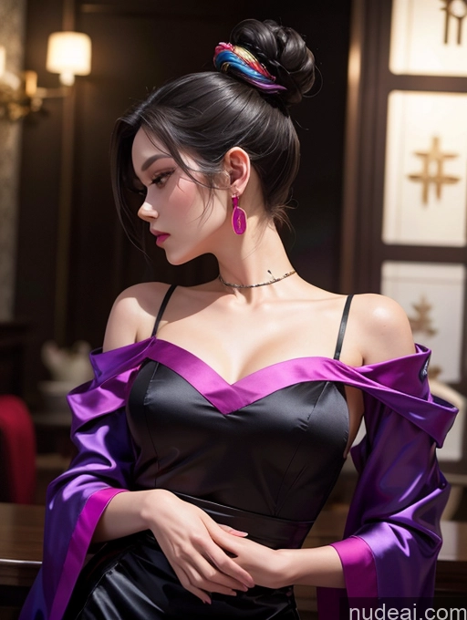 related ai porn images free for Woman Black Hair Hair Bun Asian Satin