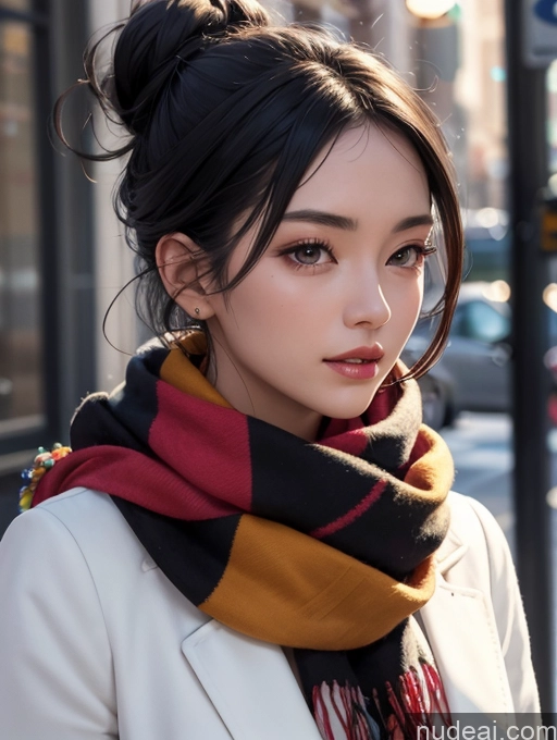 related ai porn images free for Woman Black Hair Hair Bun Asian Scarf