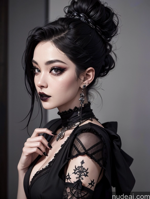 related ai porn images free for Woman Black Hair Hair Bun Asian Goth Thick