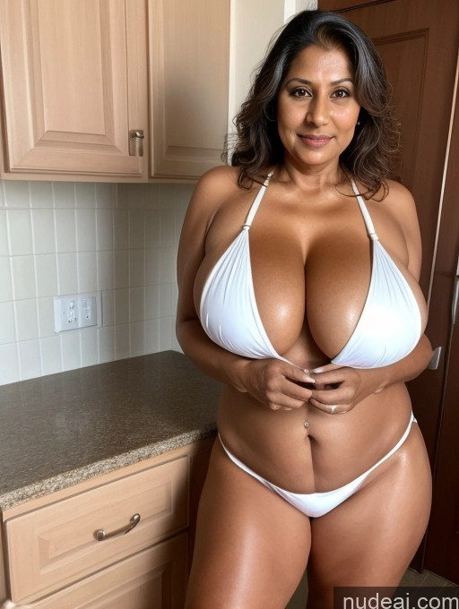 related ai porn images free for Milf One Busty Huge Boobs Thick Tanned Skin 60s Indian Front View Maid Microkini Thong