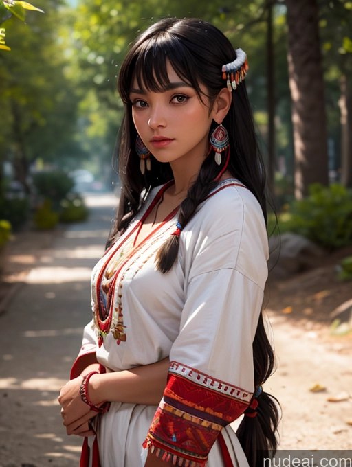 related ai porn images free for Tanned Skin Bangs Native American Front View Traditional Small Tits 3d