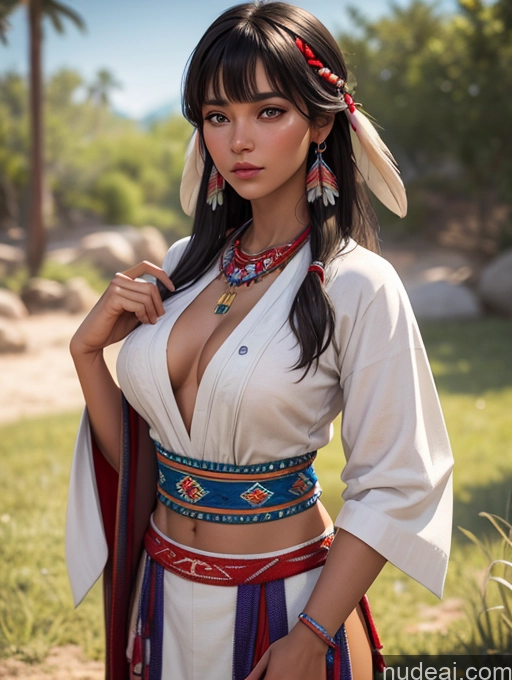 related ai porn images free for Tanned Skin Bangs Native American Front View Traditional Small Tits 3d Samdoesart