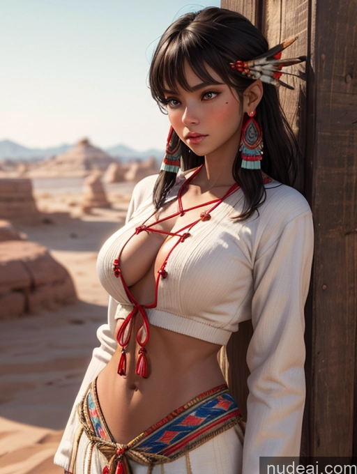 related ai porn images free for Tanned Skin Bangs Native American Front View Traditional Small Tits 3d Samdoesart