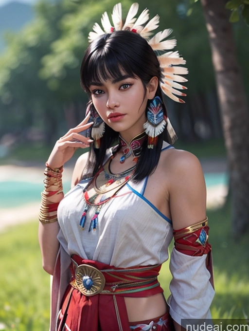 related ai porn images free for Tanned Skin Bangs Native American Front View Traditional Small Tits 3d TombsKing