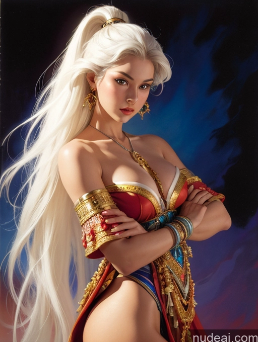 related ai porn images free for Traditional Art By Boris Vallejo Boris Vallejo Art Style White Hair Dynamic View Thai Skinny Short Long Hair