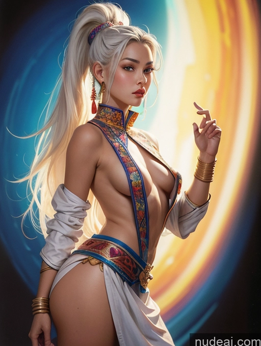 related ai porn images free for Traditional Art By Boris Vallejo Boris Vallejo Art Style White Hair Dynamic View Skinny Small Tits Vietnamese Makima, Braided Ponytail Long Hair