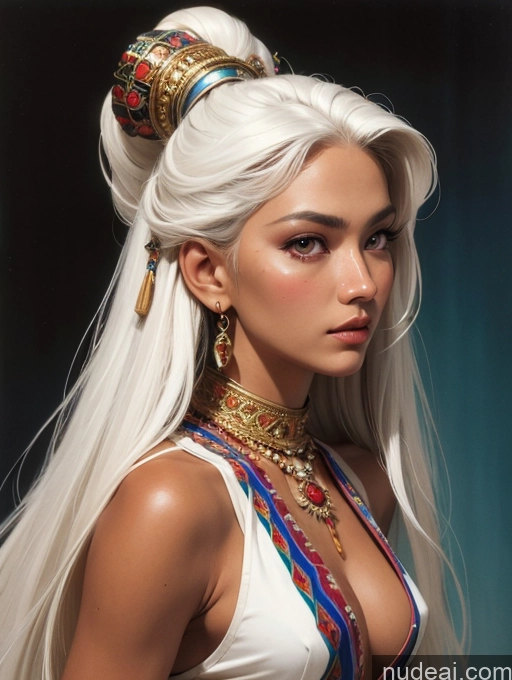 related ai porn images free for Traditional Art By Boris Vallejo Boris Vallejo Art Style White Hair Tanned Skin Front View Long Hair Filipina