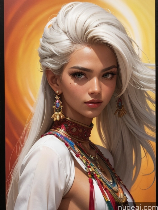 related ai porn images free for Traditional Art By Boris Vallejo Boris Vallejo Art Style White Hair Tanned Skin Front View Long Hair Filipina