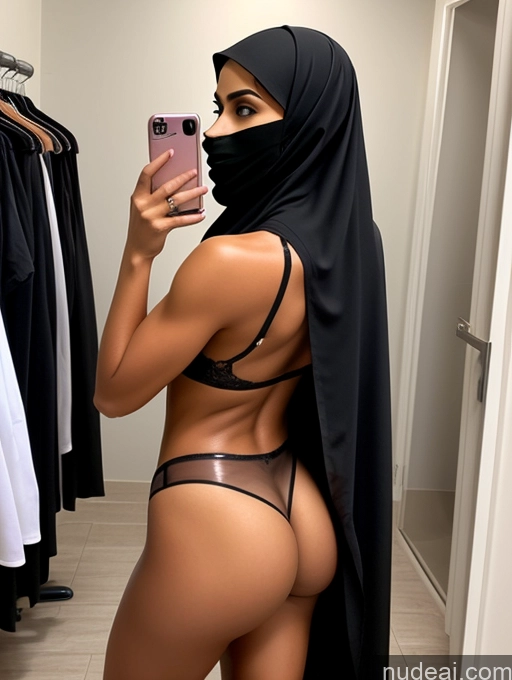 related ai porn images free for Athlete One Small Tits Muscular Abs Long Legs Tanned Skin 20s Pouting Lips Black Hair Curly Hair Arabic Mirror Selfie Changing Room Back View Niqab Transparent Detailed