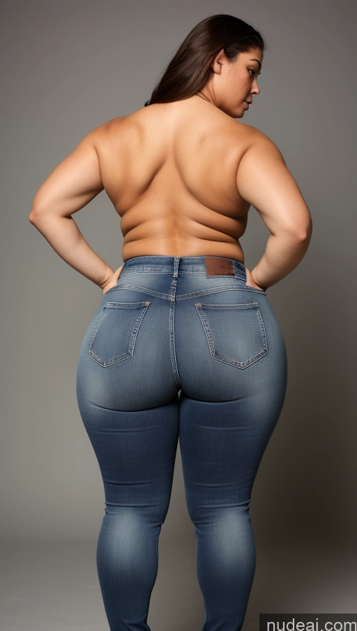 ai nude image of araffe woman in jeans showing off her butt and back pics of Athlete Big Ass Big Hips Perfect Boobs Jeans