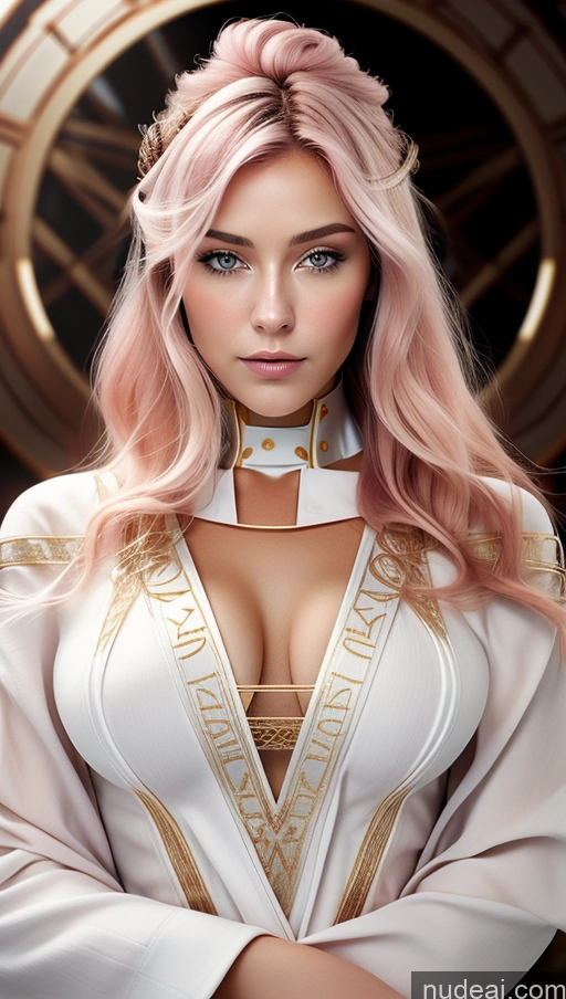 ai nude image of arafed woman with pink hair and a white dress posing for a picture pics of Busty Perfect Boobs Pubic Hair Tanned Skin Futuristicbot V2 Phoenixdress Pink Hair Huge Tits, Hard Nipples Scandinavian