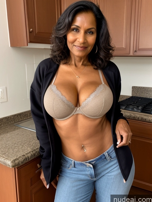 related ai porn images free for Milf Two Perfect Boobs Perfect Body Dark Skin 70s Indian Kitchen Bra Jacket Jeans Professor Secretary Cleavage Partially Nude Detailed