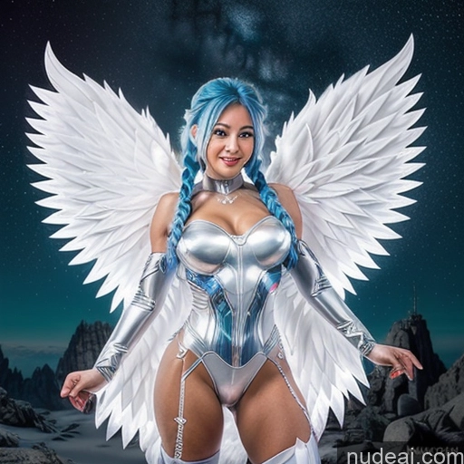 related ai porn images free for Muscular Front View Angel Cosplay Superhero Has Wings One Perfect Boobs 30s Portuguese Cyborg Perfect Body Happy Ahegao Blue Hair Braided Science Fiction Style Spreading Legs