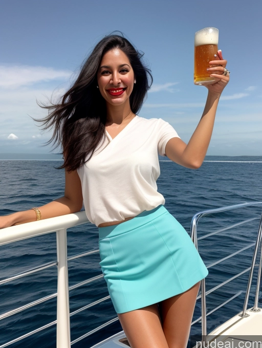 related ai porn images free for Two Long Legs Happy Black Hair Indian Dark Fantasy Front View Spreading Legs Beer Lipstick Mini Skirt Woman 30s Yacht