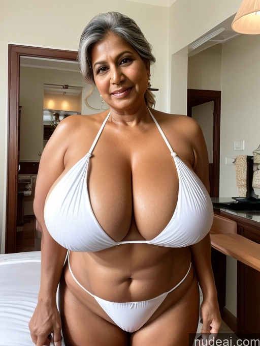 related ai porn images free for Milf One Busty Huge Boobs Thick Tanned Skin 60s Indian Front View Maid Microkini Thong