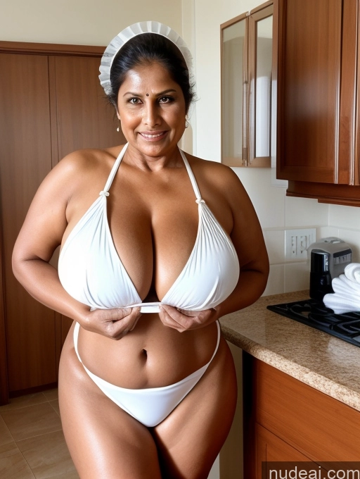 related ai porn images free for Milf One Busty Huge Boobs Thick Tanned Skin 60s Indian Front View Maid Microkini Thong