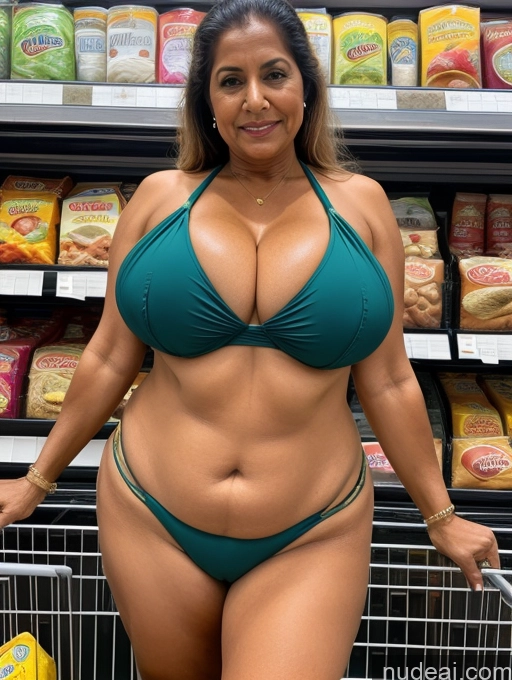 related ai porn images free for Milf One Busty Huge Boobs Thick Tanned Skin Front View Microkini Thong 80s Indian Grocery