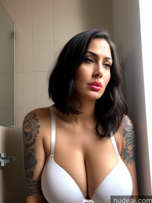 related ai porn images free for Angry Huge Boobs Tall Tanned Skin Black Hair Bobcut Tattoos Corset Push-up Bra Front View Pouting Lips Bathroom Middle Eastern Cleavage 30s Two Eating Woman