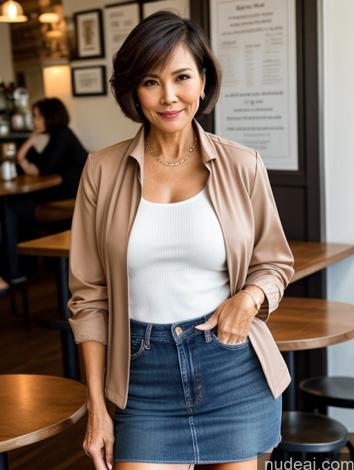 related ai porn images free for Milf Perfect Boobs Perfect Body Beautiful Sexy Face Short Hair Cafe Jacket Jeans Casual Stylish Secretary Professor Shirt Sweater Cleavage Detailed Filipina 60s