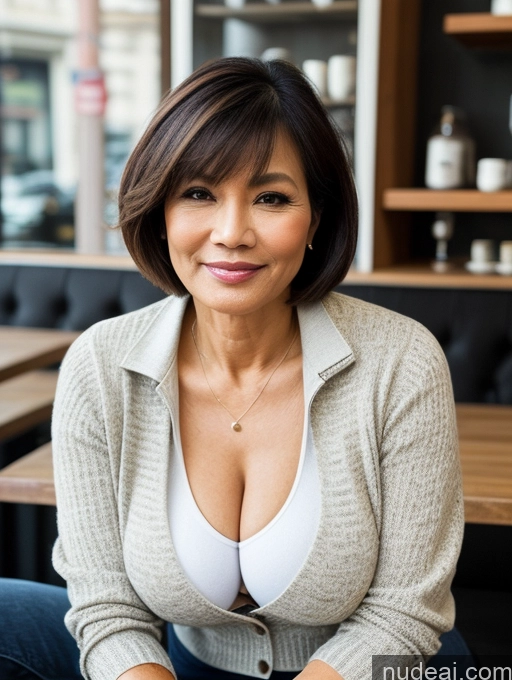 related ai porn images free for Milf Perfect Boobs Perfect Body Beautiful Sexy Face Short Hair Cafe Jacket Jeans Casual Stylish Secretary Professor Shirt Sweater Cleavage Detailed Filipina 60s