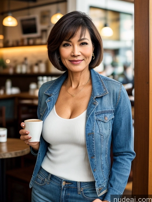 related ai porn images free for Milf Perfect Boobs Perfect Body Beautiful Sexy Face Short Hair Cafe Jacket Jeans Casual Stylish Secretary Professor Shirt Sweater Cleavage Detailed Filipina 60s