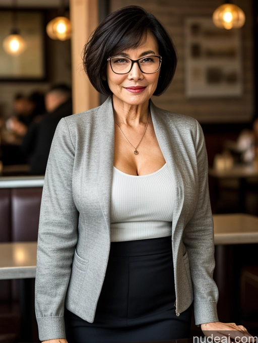 related ai porn images free for Milf Perfect Boobs Perfect Body Beautiful 70s Glasses Sexy Face Short Hair Chinese Cafe Casual Jacket Sweater Stylish Secretary Professor Shirt Blouse Cleavage Detailed Dark Lighting