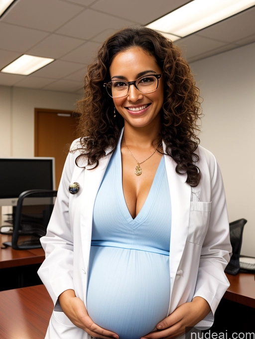 related ai porn images free for Woman 20s Tanned Skin Pregnant Glasses Perfect Boobs Perfect Body Short Beautiful Happy Brunette Curly Hair Latina Front View Straddling Doctor Lab Coat Jewelry Office Blouse