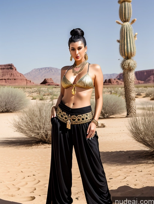 related ai porn images free for Milf One Thick Long Legs Tall Warrior Princesses 20s Serious Seductive Sexy Face Black Hair Hair Tied Up Arabic Dark Fantasy Oasis Harem Pants Jewelry Gold Jewelry