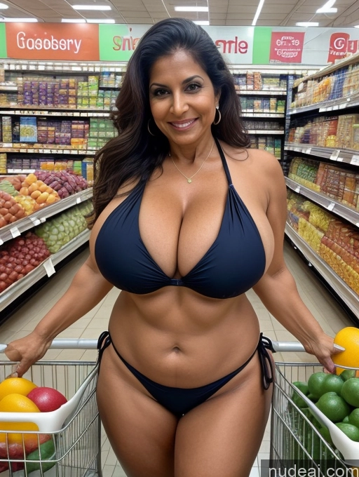 related ai porn images free for Milf One Busty Huge Boobs Thick Tanned Skin 60s Grocery Front View Microkini Thong Indian