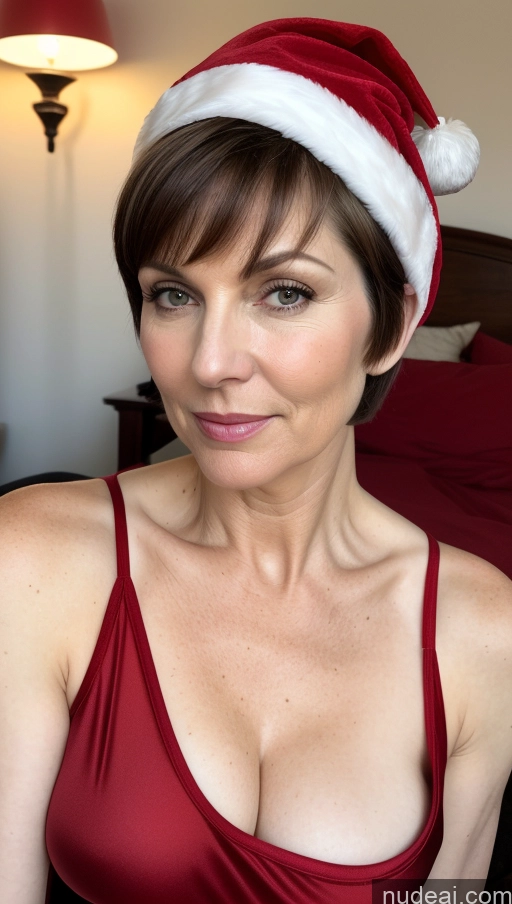 related ai porn images free for Milf Brunette Short Hair Fairer Skin Skin Detail (beta) Bedroom Santa Beautiful Sexy Face Seductive 50s German Perfect Boobs