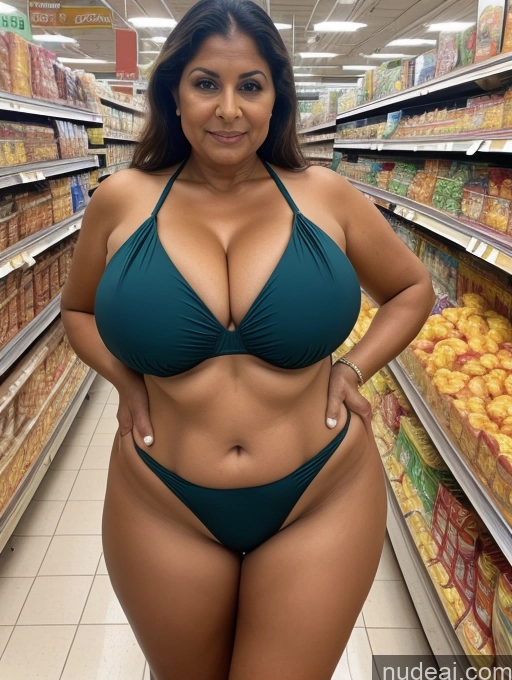 related ai porn images free for Milf One Busty Huge Boobs Tanned Skin Thick 80s Front View Microkini Thong Indian Grocery