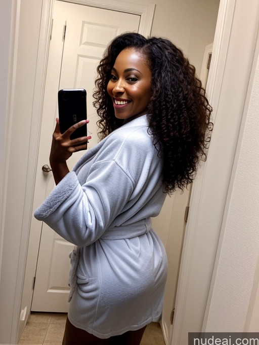 related ai porn images free for Milf One Huge Boobs Big Ass 40s Happy Brunette Curly Hair African Mirror Selfie Bathroom Front View Bathrobe